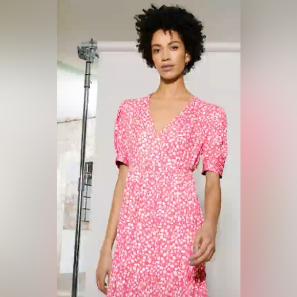 M&S X GHOST / ANTHROPOLOGIE DITZY SMOCKED MIDI DRESS - Picture 5 of 11